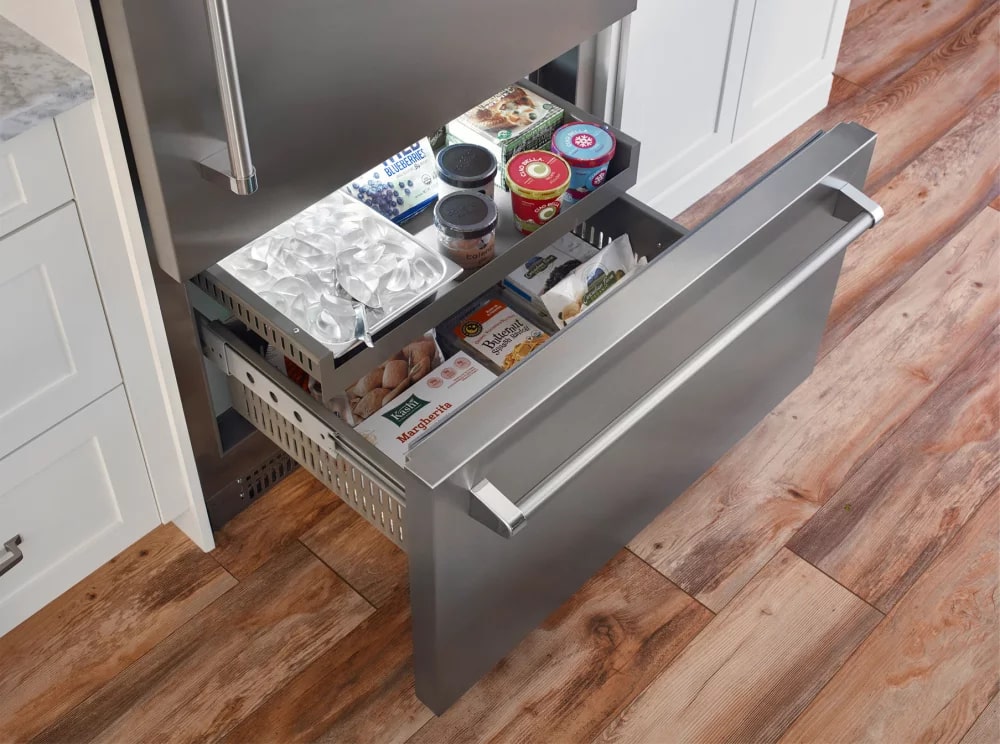 BlueStar - 35.75 Inch 22.4 cu. ft Built In / Integrated Bottom Mount Refrigerator in Stainless - BBB36R2PLT