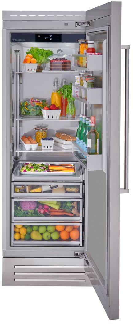 BlueStar - 29.375 Inch 17.44 cu. ft Built In / Integrated All Fridge Refrigerator in Stainless - BIR30L0PLT