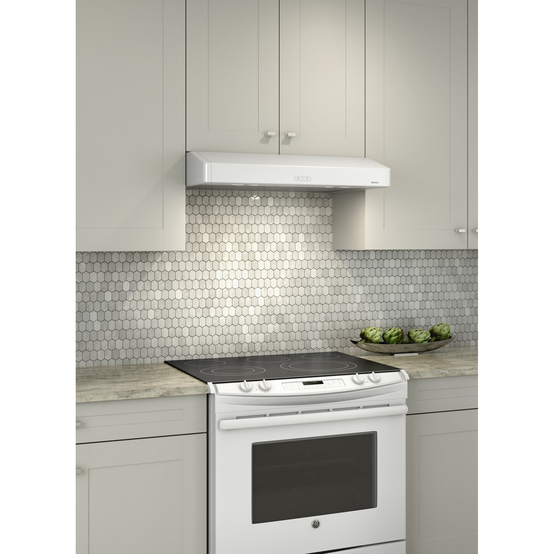 Broan - 30 Inch 375 CFM Under Cabinet Range Vent in White - BNDD130WW