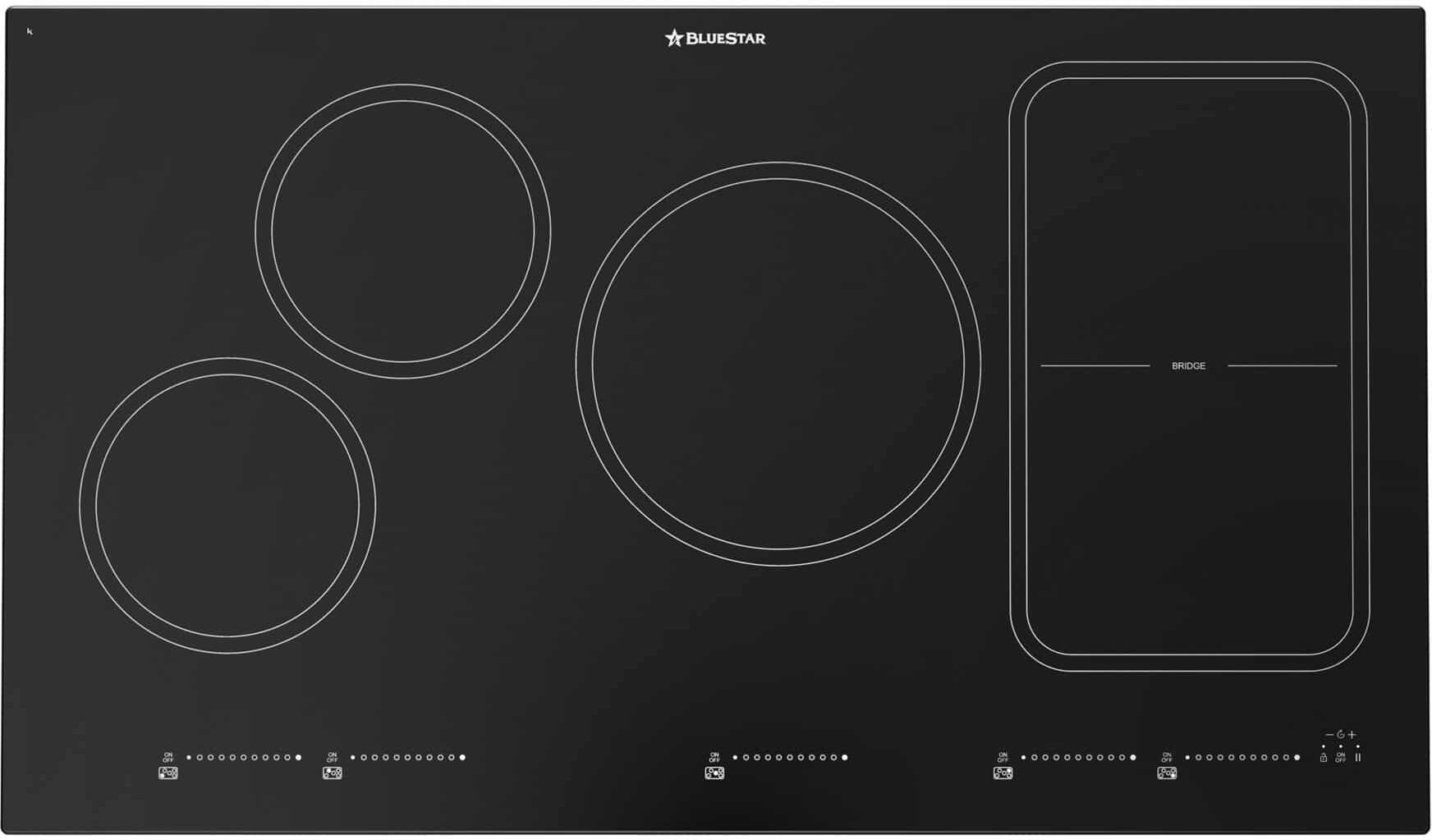 BlueStar - 36 inch wide Induction Cooktop in Black - BS36INDTOUCH