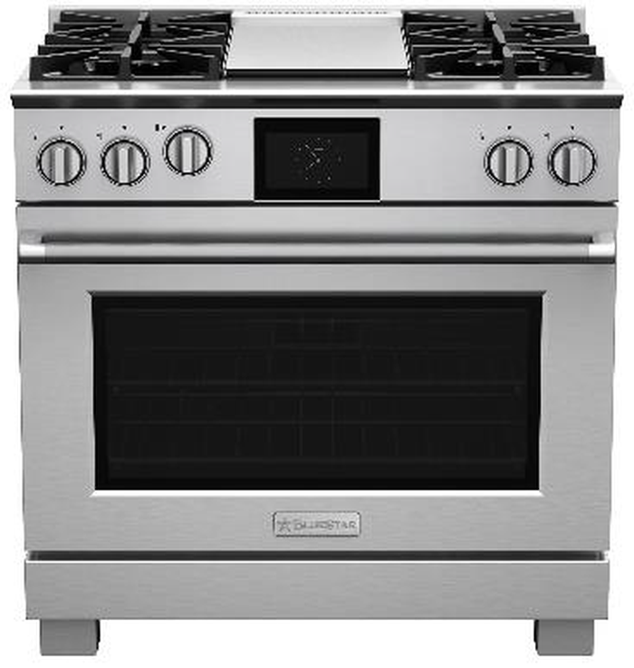 BlueStar - 35.875 Inch Dual Fuel Range in Stainless - BSDF364GLWPLT
