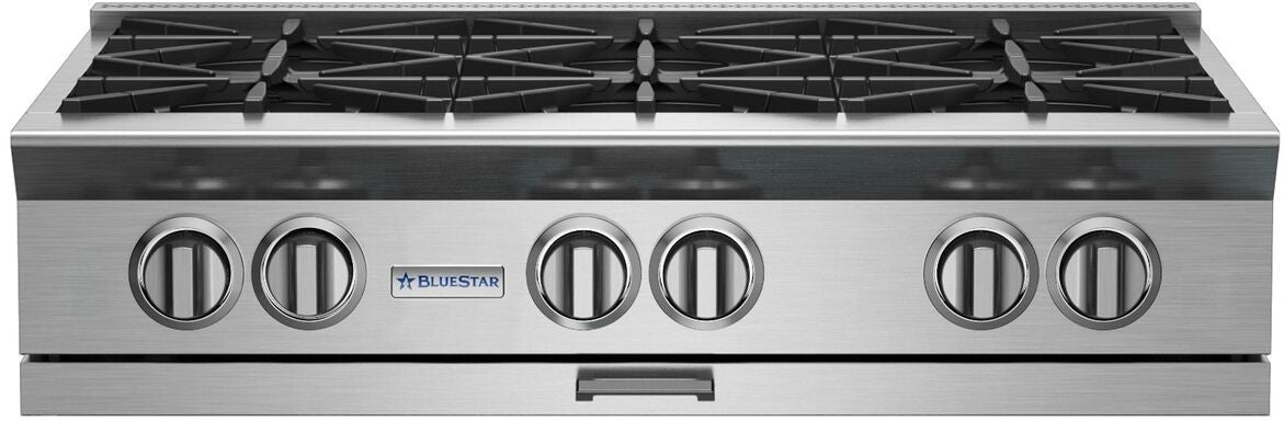 BlueStar - 35.875 inch wide Gas Cooktop in Stainless - BSPRT366BLPLT