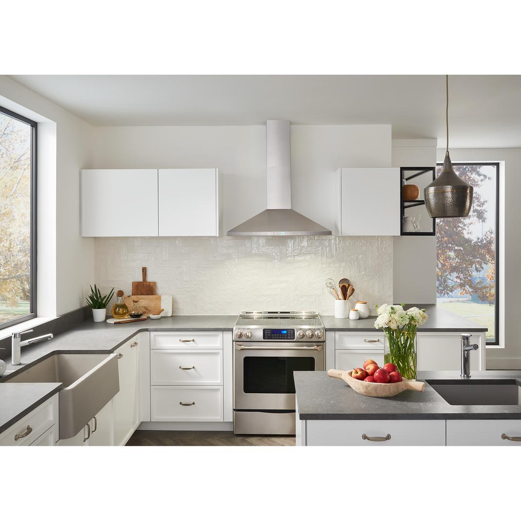 Broan - 36 Inch 450 CFM Wall Mount and Chimney Range Vent in Stainless - BWP1364SS