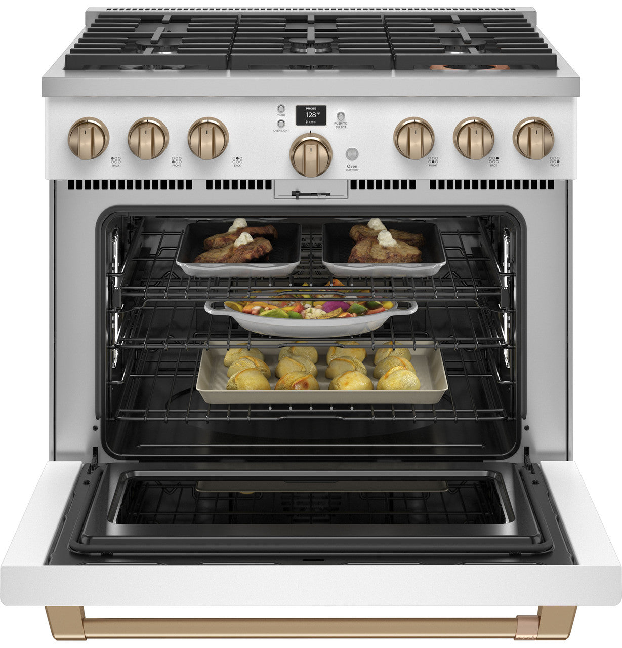 Café - 5.7 cu. ft Dual Fuel Range in White - C2Y366P4TW2