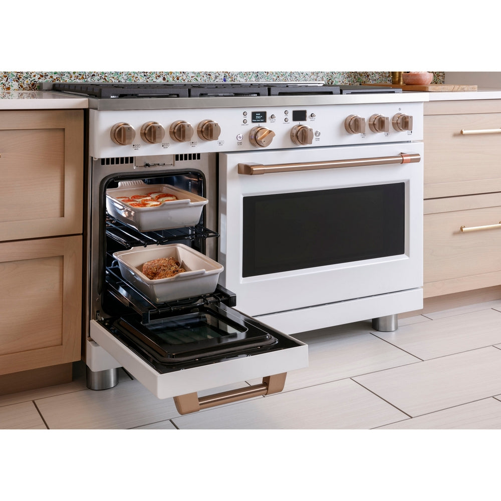 Cafe - 8.2 cu. ft Dual Fuel Range in White - C2Y486P4TW2