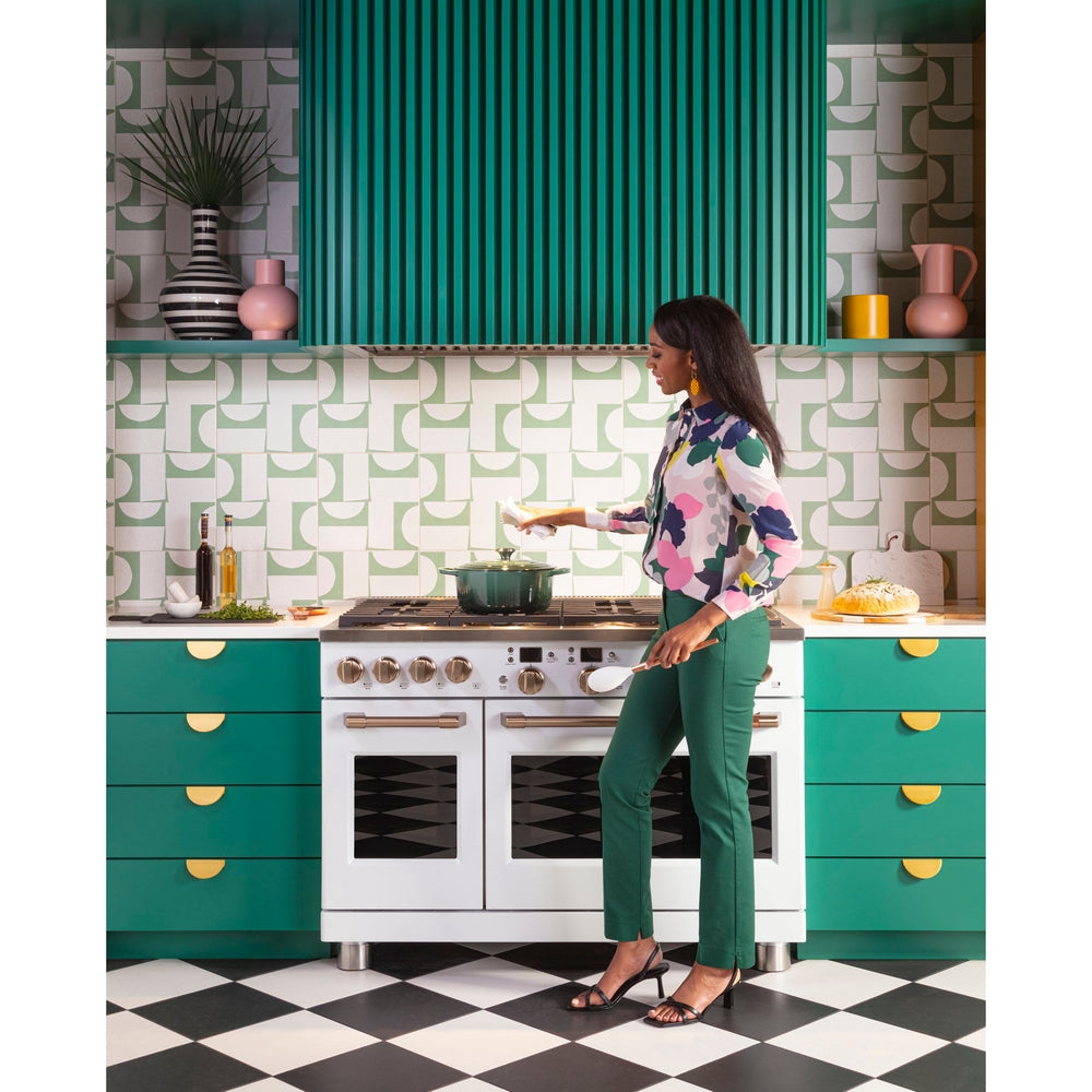 Cafe - 8.2 cu. ft Dual Fuel Range in White - C2Y486P4TW2