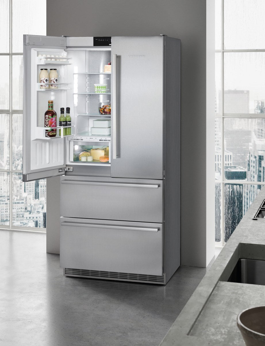 Liebherr - 35.875 Inch 18.9 cu. ft French Door Refrigerator in Stainless - CBS2082