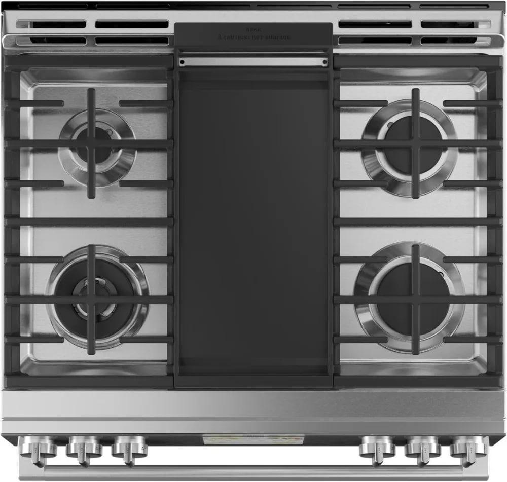 Café - 5.7 cu. ft Dual Fuel Range in Platinum - CC2S950M2NS5