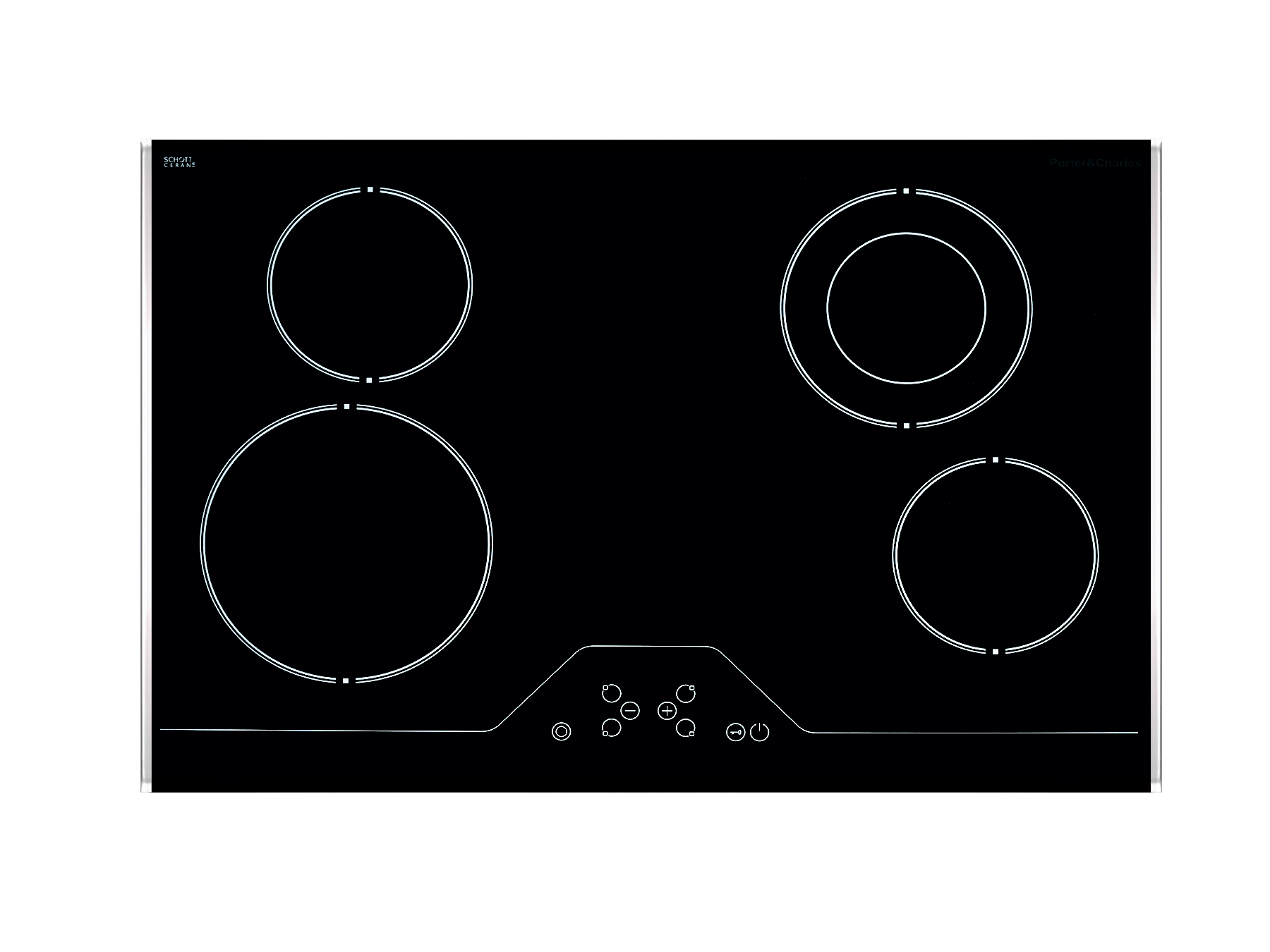Porter & Charles - 30.75 inch wide Electric Cooktop in Black Stainless - CC76V