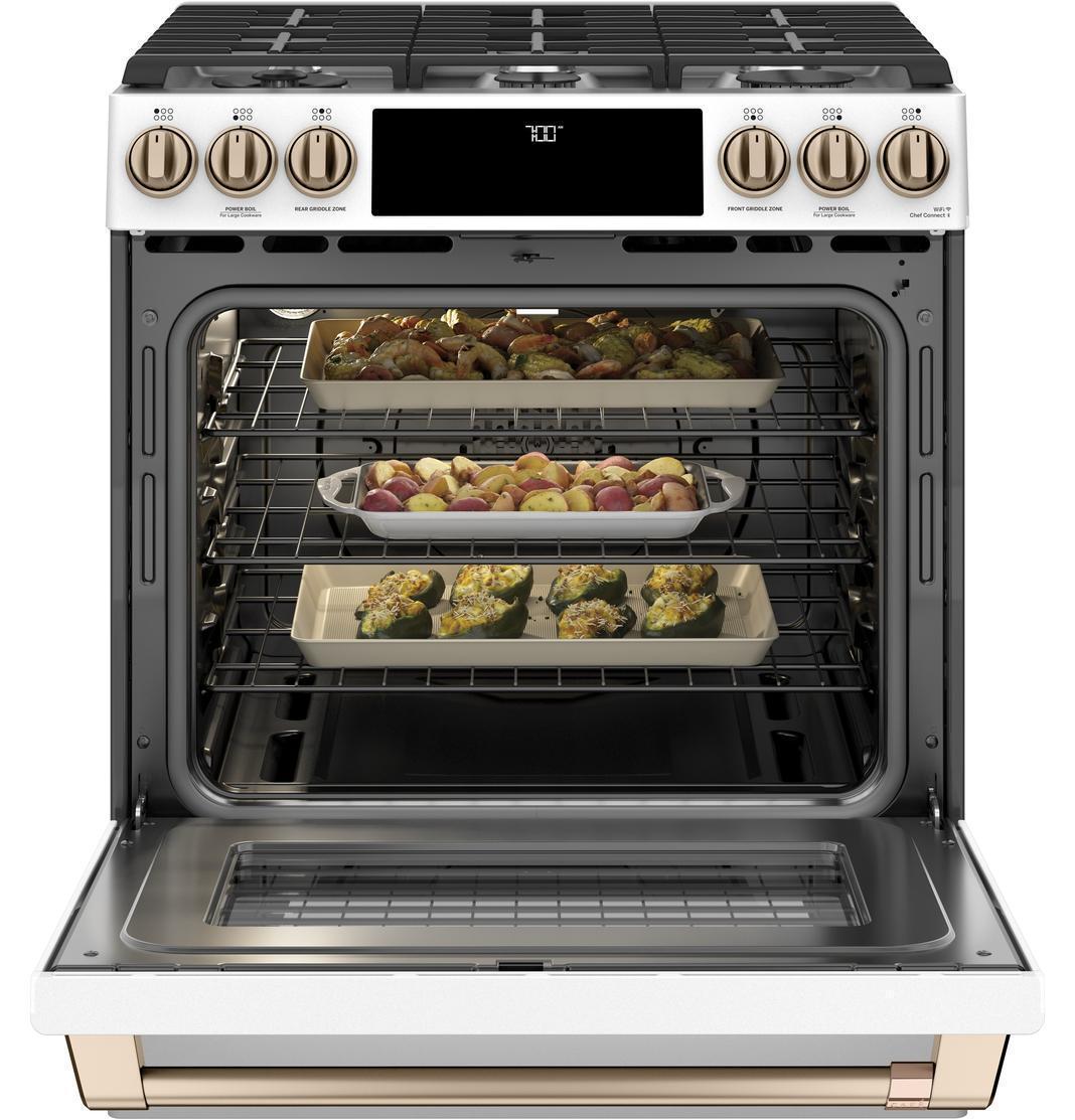 Café - 5.6 cu. ft Gas Range in White - CCGS700P4MW2