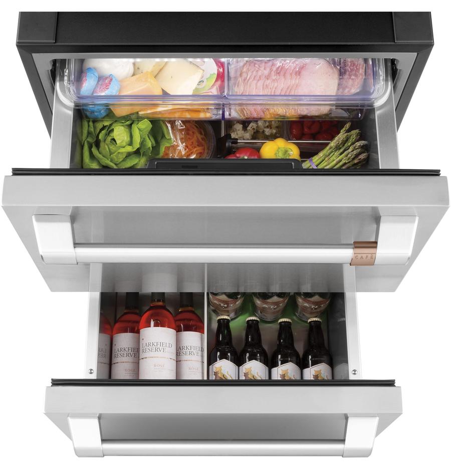 Café - 23.875 Inch 5.7 cu. ft Built In / Integrated Drawer Refrigerator in Stainless - CDE06RP2NS1