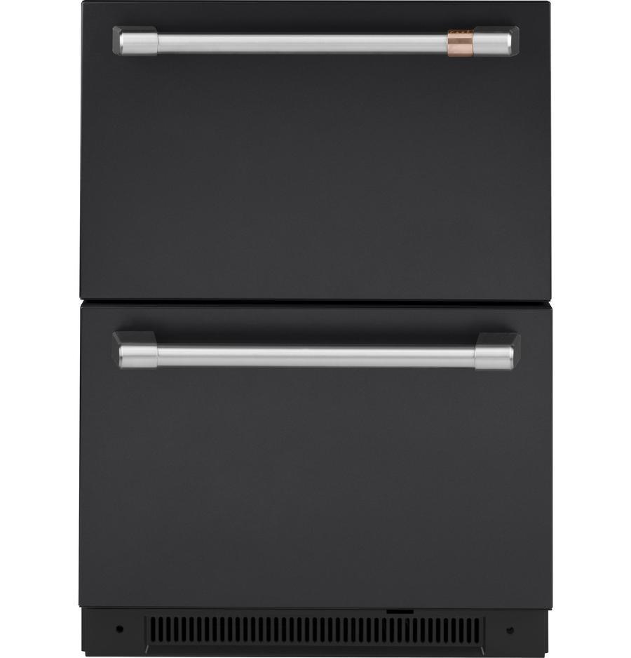 Café - 23.875 Inch 5.7 cu. ft Built In / Integrated Drawer Refrigerator in Black - CDE06RP3ND1