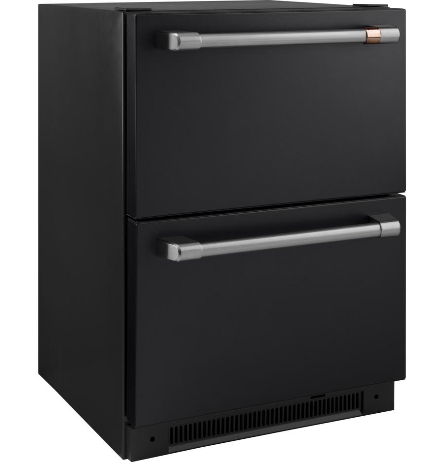 Café - 23.875 Inch 5.7 cu. ft Built In / Integrated Drawer Refrigerator in Black - CDE06RP3ND1