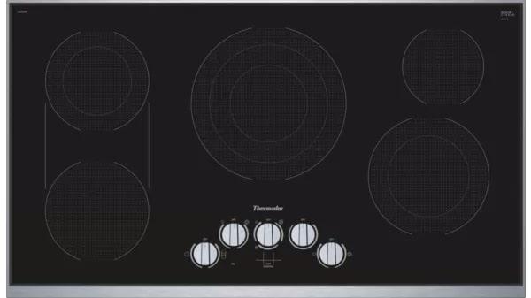 Thermador - 37 inch wide Electric Cooktop in Black - CEM366TB