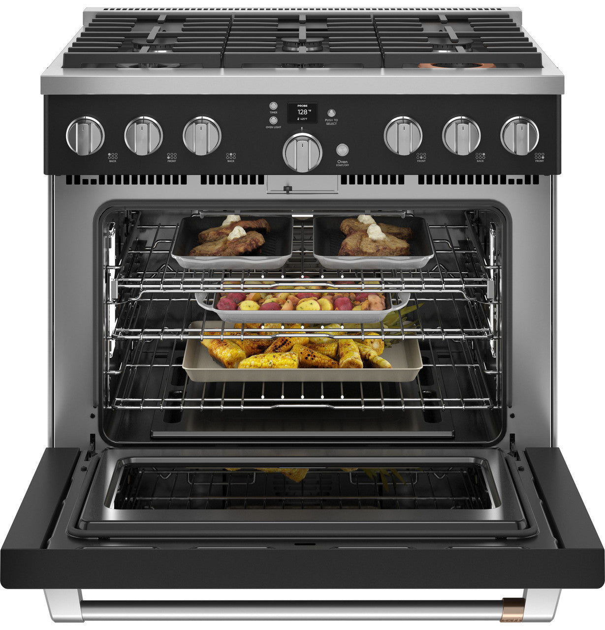 Café - 6.2 cu. ft Gas Range in Black - CGY366P3TD1