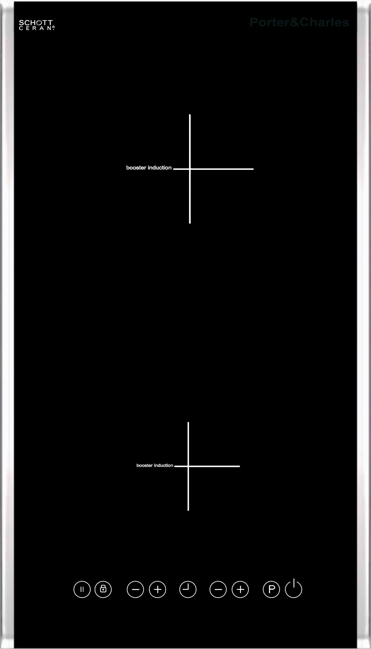 Porter & Charles - 11.5625 inch wide Induction Cooktop in Black Stainless - CI30V