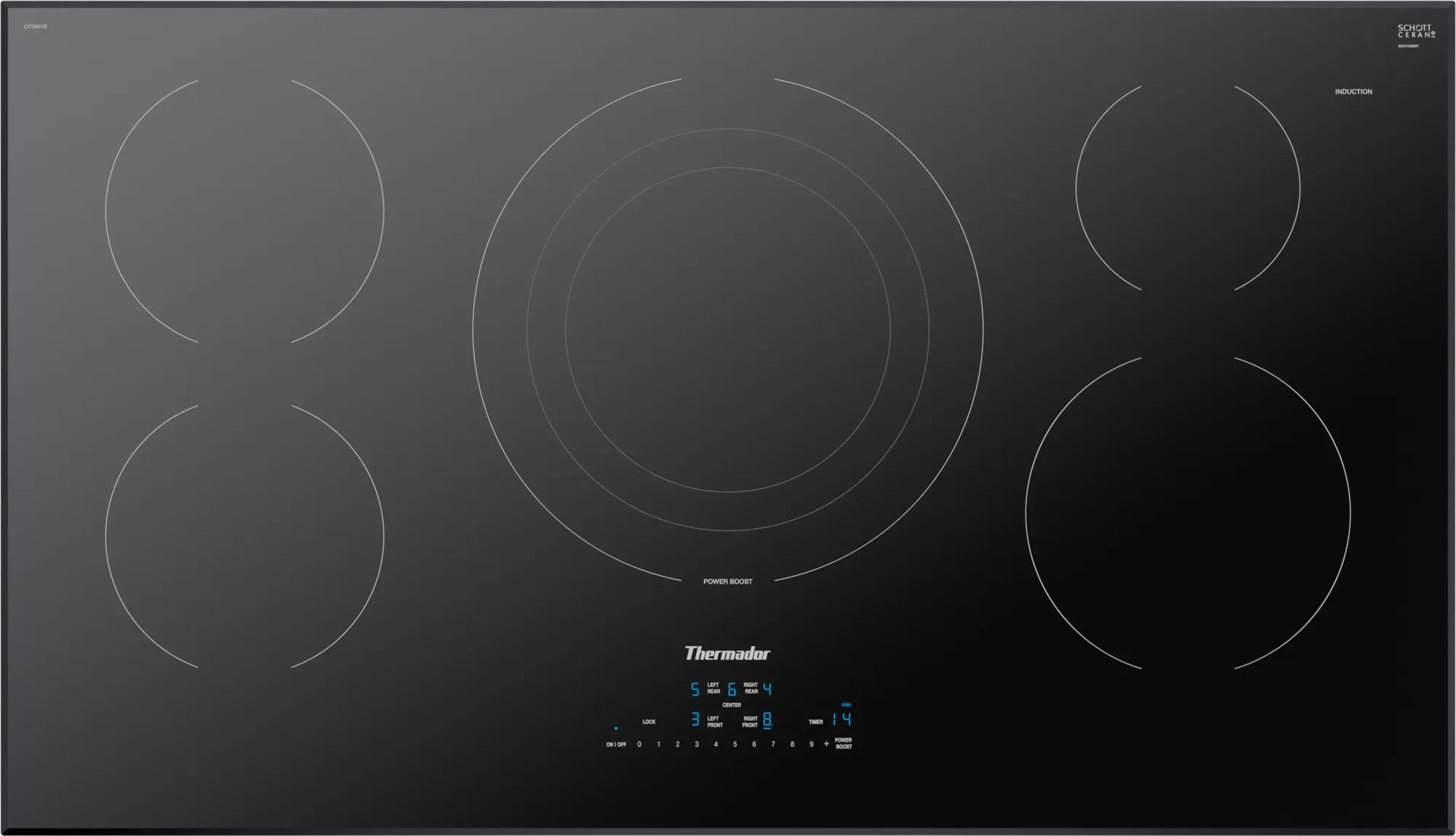 Thermador - 37 Inch Induction Cooktop in Black - CIT365YB