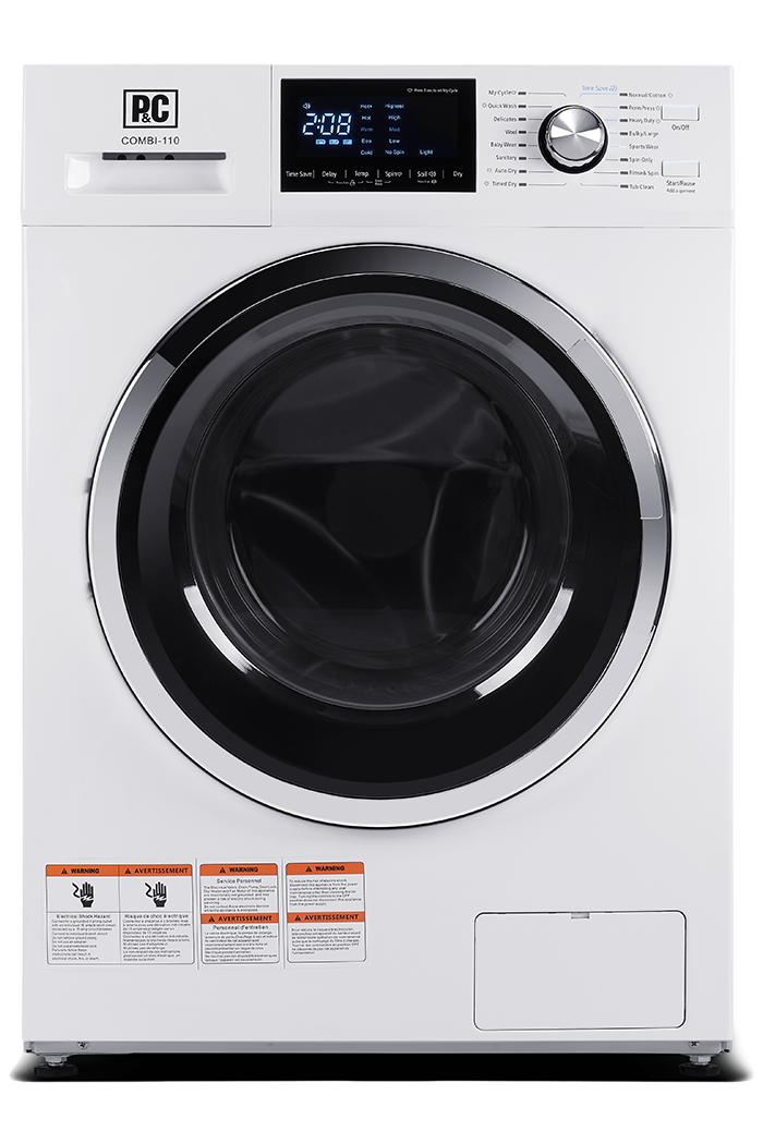 Porter & Charles - 2.7 cu. Ft Front Load Combination Washer/Dryer in White - COMBI-110