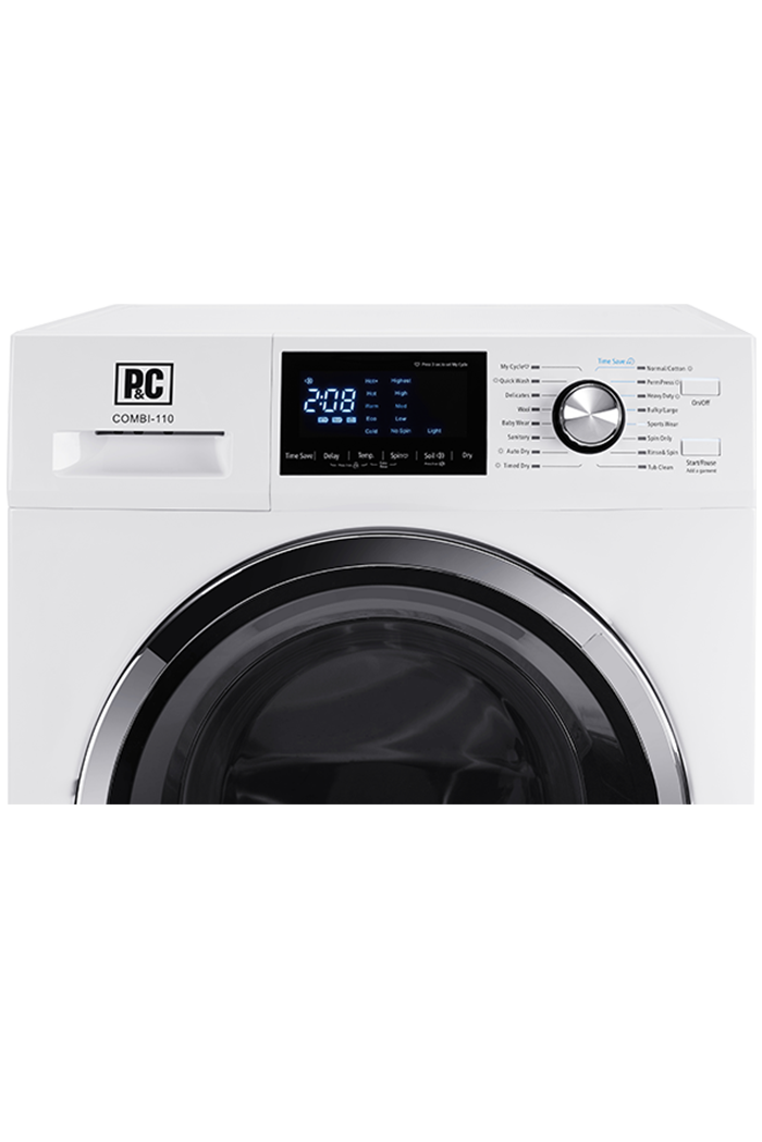 Porter & Charles - 2.7 cu. Ft Front Load Combination Washer/Dryer in White - COMBI-110