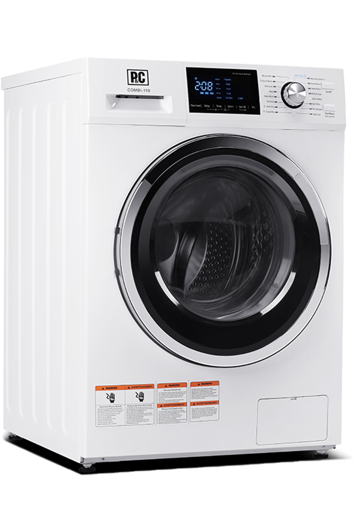 Porter & Charles - 2.7 cu. Ft Front Load Combination Washer/Dryer in White - COMBI-110