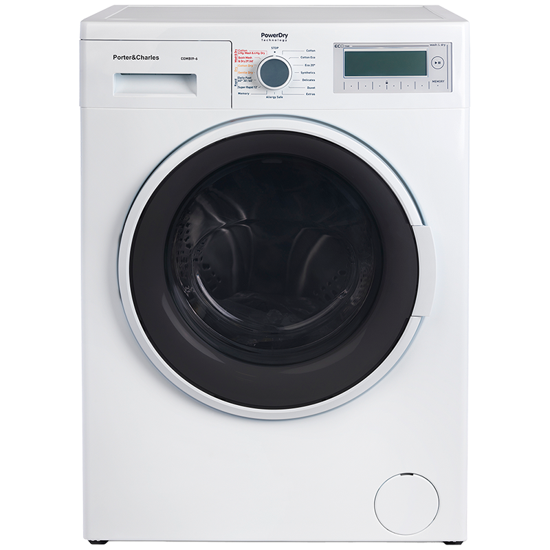 Porter & Charles - 2.1 cu. Ft Front Load Combination Washer/Dryer in White - COMBI9-6