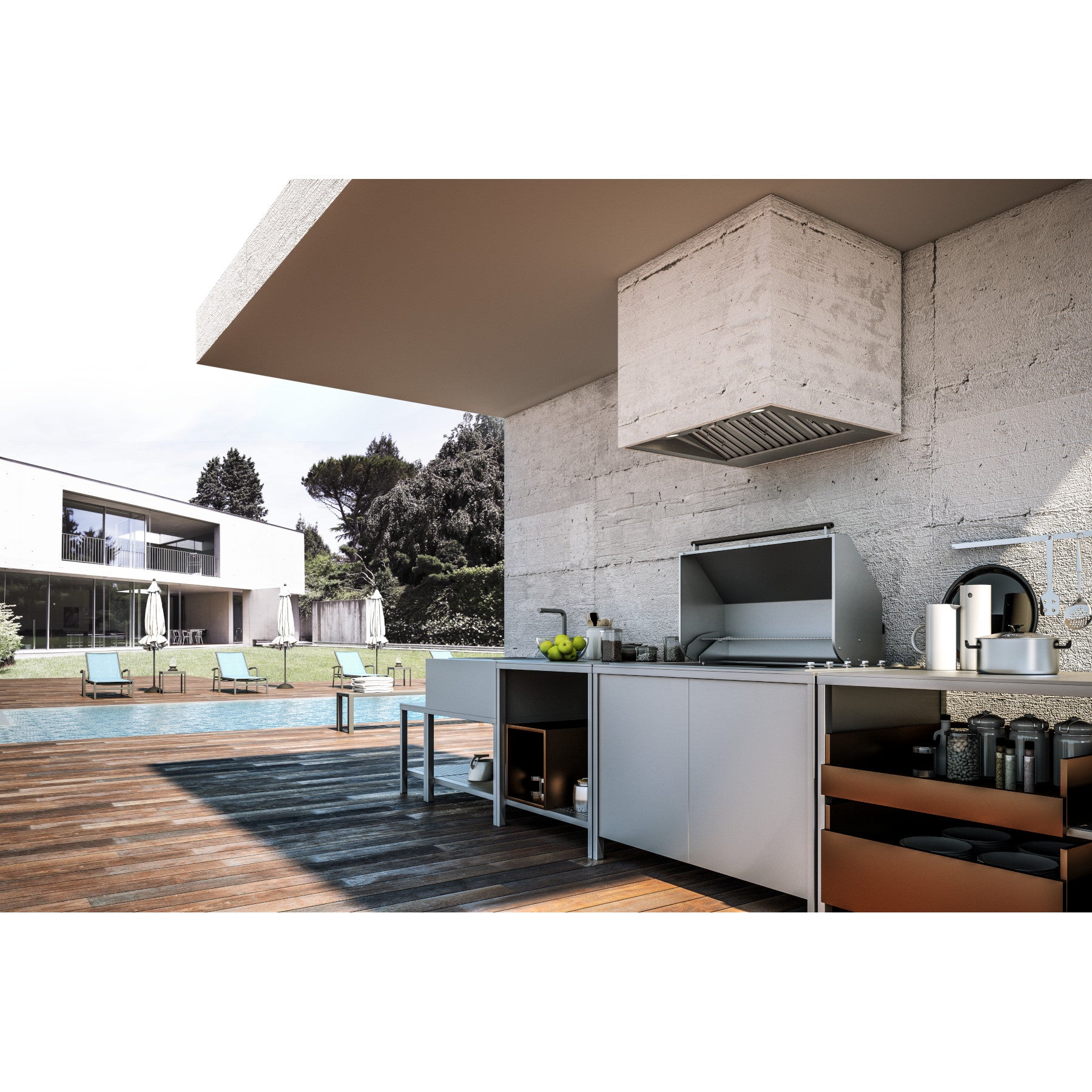 Best - 34.38 Inch Outdoor Range Hood Insert Vent in Stainless - CPD9M363SB