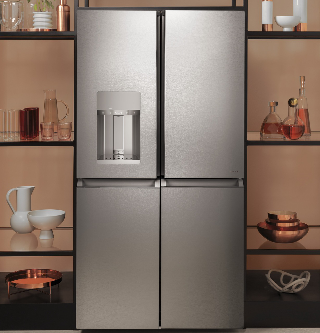 Café - 35.625 Inch 27.4 cu. ft Quad-Door Refrigerator in Platinum - CQE28DM5NS5