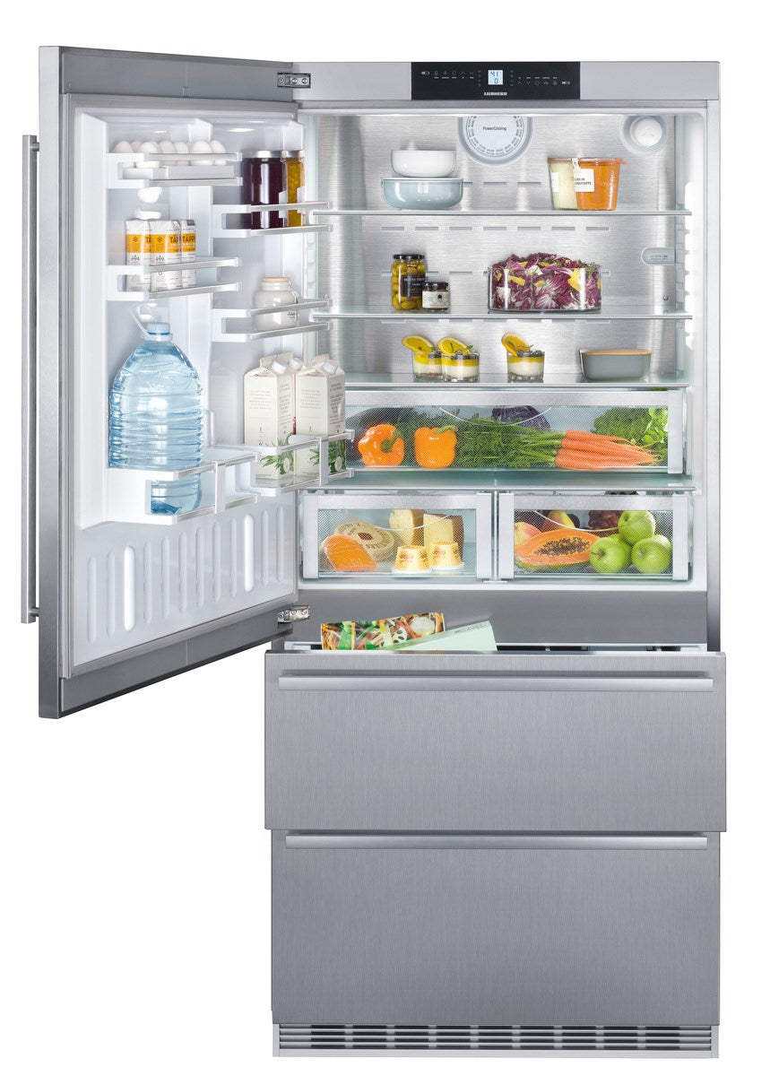 Liebherr - 35.875 Inch 19.5 cu. ft Bottom Mount Refrigerator in Stainless - CS2081
