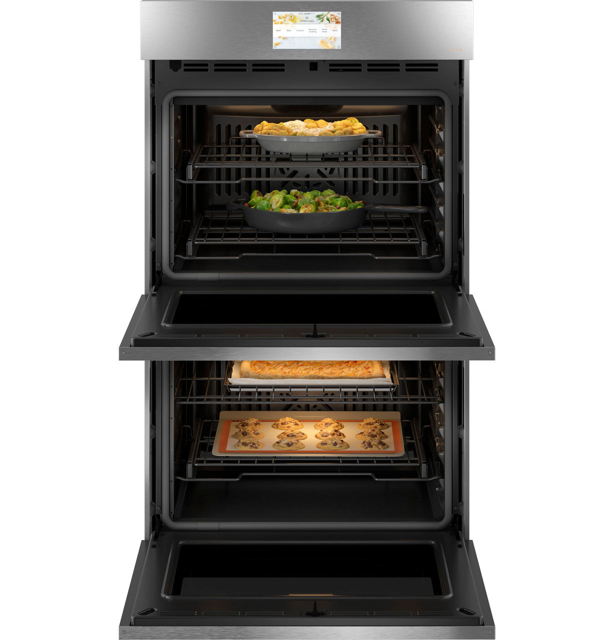 Café - 10 cu. ft Double Wall Oven in Platinum Glass - CTD90DM2NS5