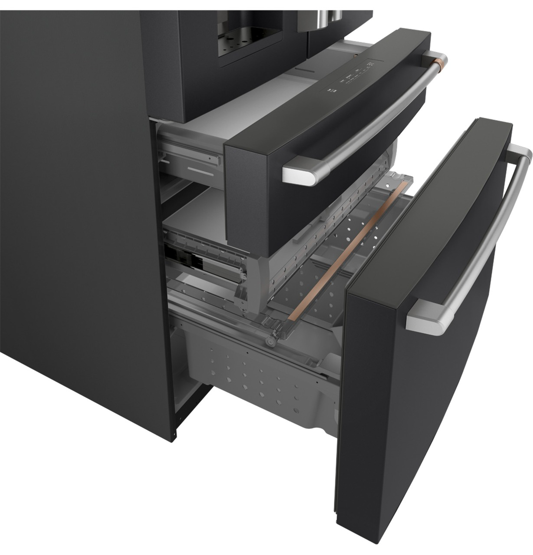 Café - 35.625 Inch 27.8 cu. ft French Door Refrigerator in Black - CVE28DP3ND1