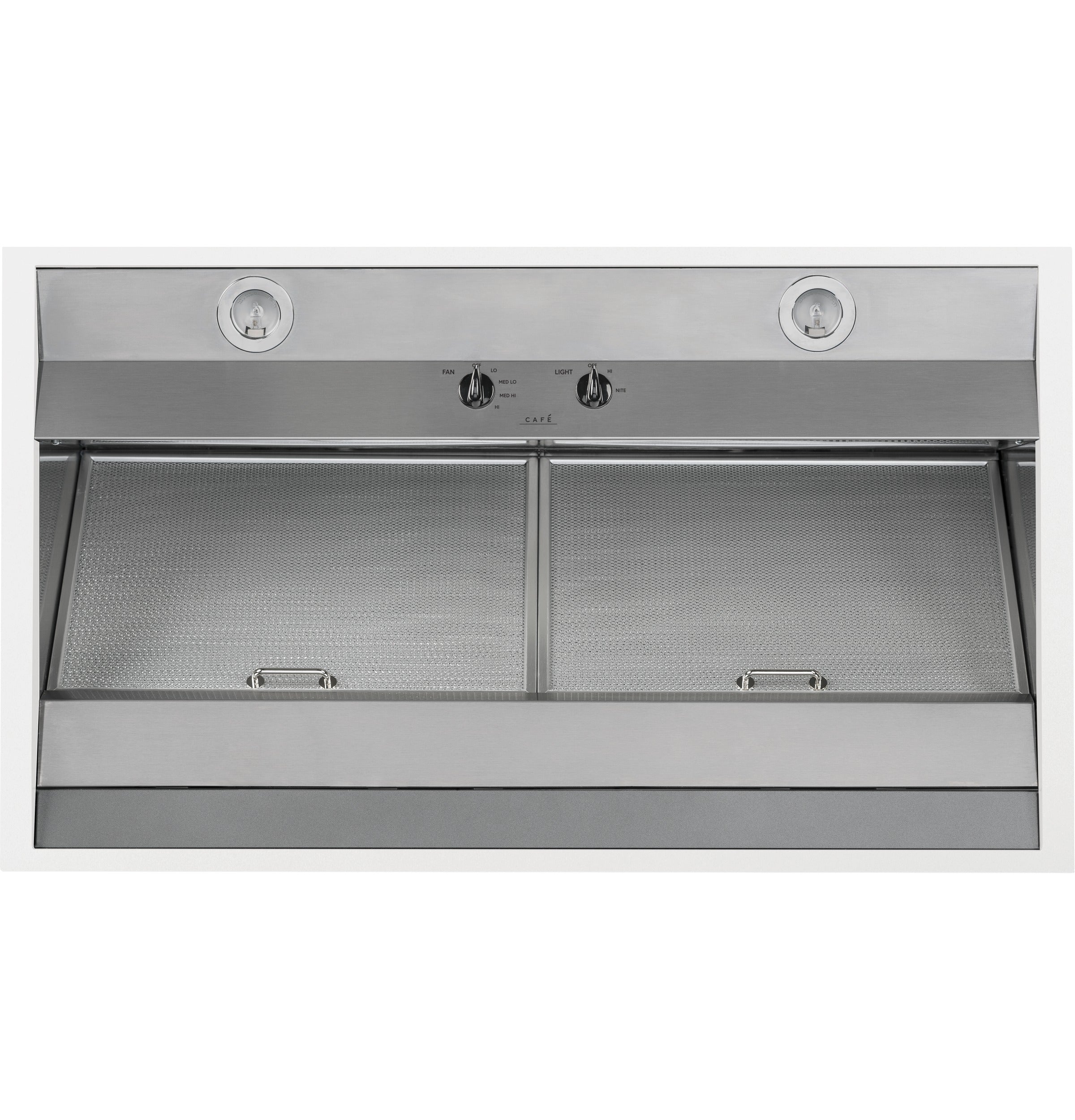Cafe - 30 Inch 590 CFM Wall Mount and Chimney Range Vent in White - CVW93014MWM