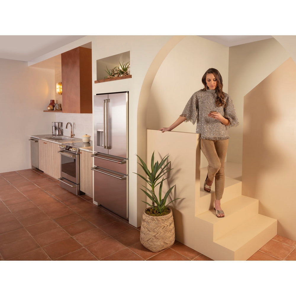 Cafe - 35.6 Inch 22.3 cu. ft French Door Refrigerator in Stainless - CXE22DP2PS1