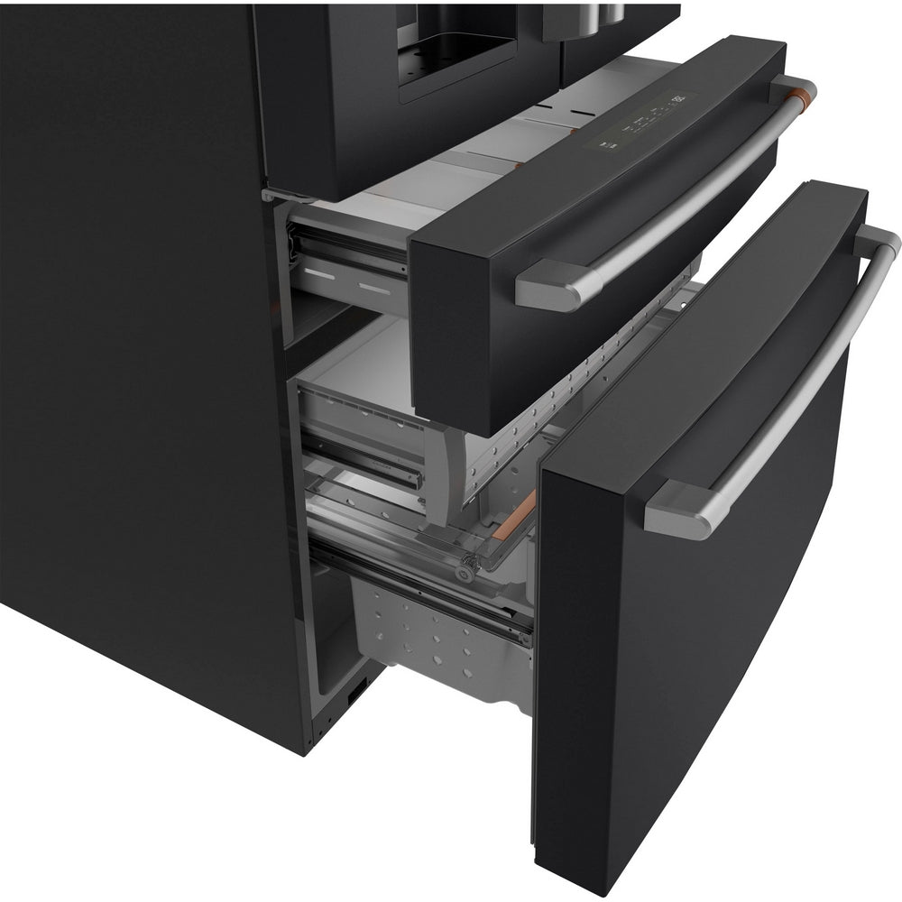 Cafe - 35.6 Inch 22.3 cu. ft French Door Refrigerator in Black - CXE22DP3PD1