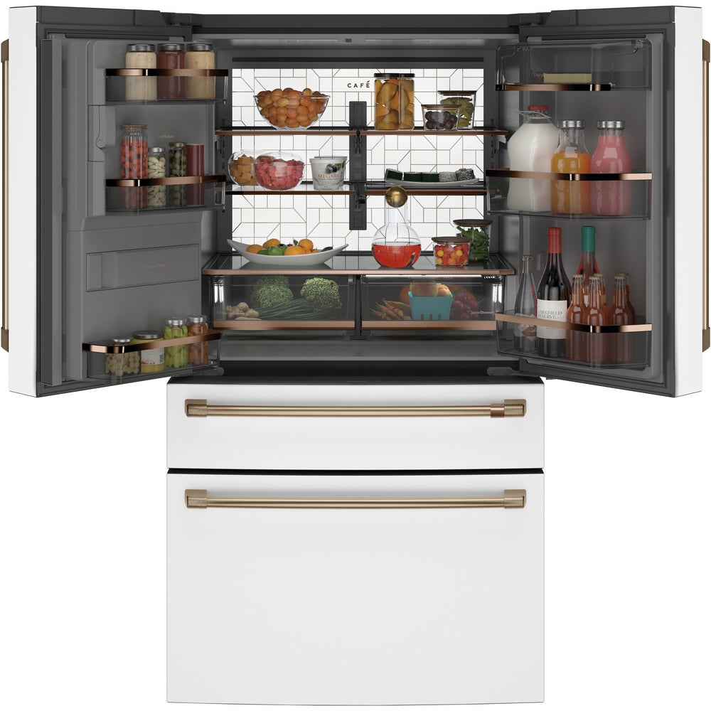 Cafe - 35.6 Inch 22.3 cu. ft French Door Refrigerator in White - CXE22DP4PW2