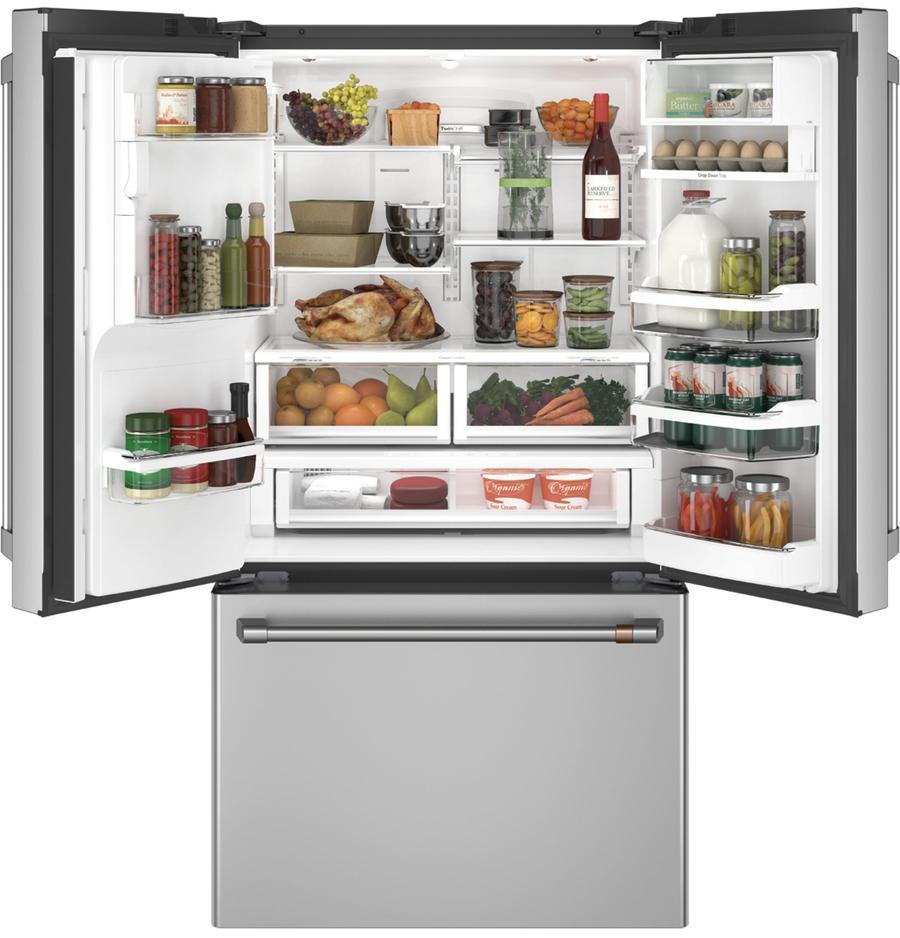 Café - 35.75 Inch 22.2 cu. ft French Door Refrigerator in Stainless - CYE22TP2MS1