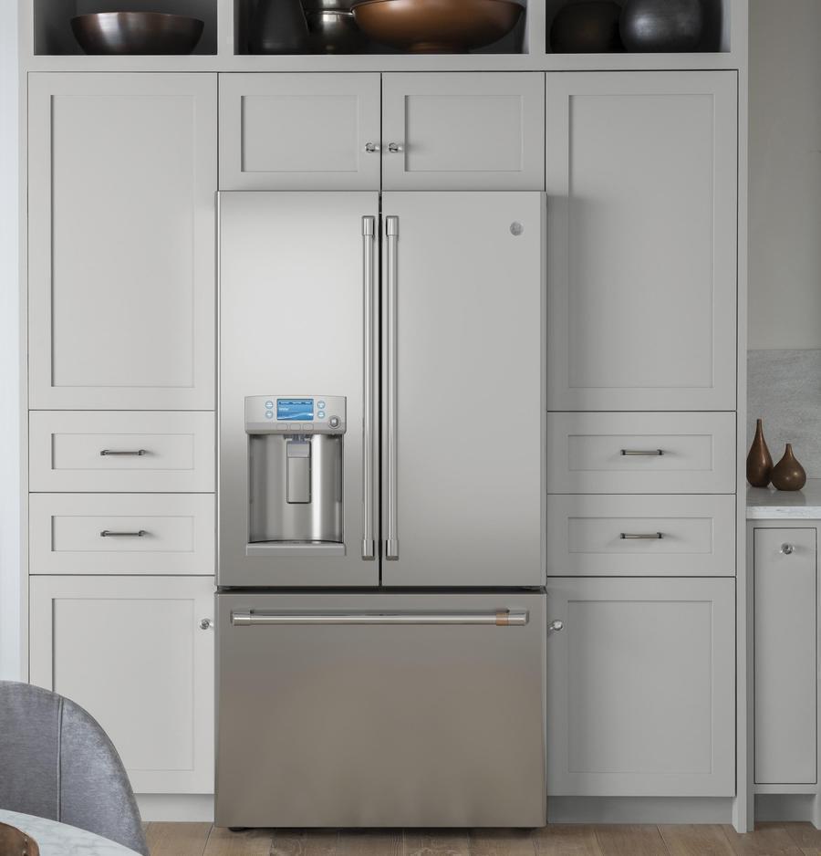 Café - 35.75 Inch 22.2 cu. ft French Door Refrigerator in Stainless - CYE22TP2MS1
