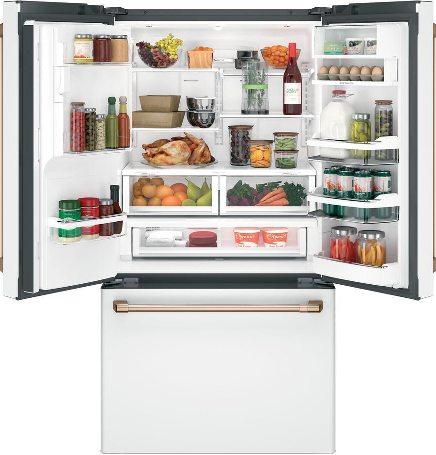 Café - 35.75 Inch 22.2 cu. ft French Door Refrigerator in White - CYE22TP4MW2