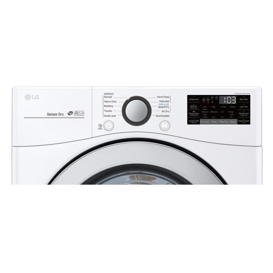 LG - 7.4 cu. Ft Electric Dryer in White - DLE3500W