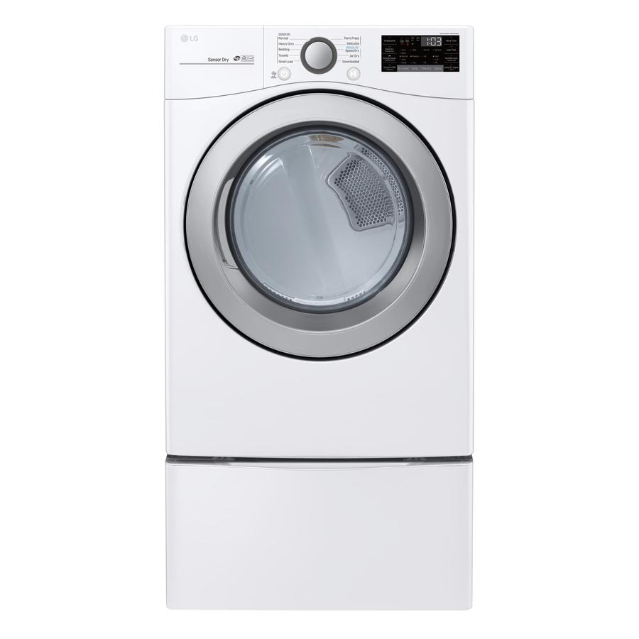 LG - 7.4 cu. Ft Electric Dryer in White - DLE3500W