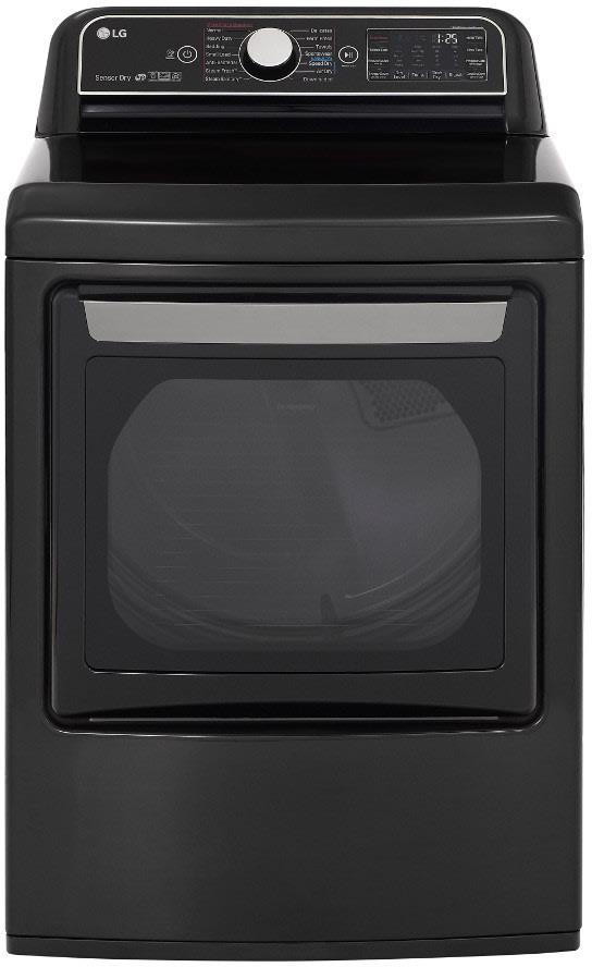 LG - 7.3 cu. Ft Electric Dryer in Black Stainless - DLEX7900BE