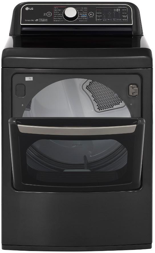 LG - 7.3 cu. Ft Electric Dryer in Black Stainless - DLEX7900BE