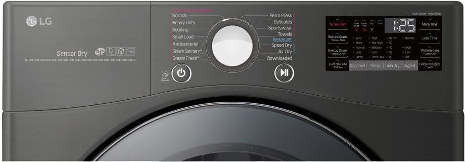 LG - 7.4 cu. Ft Gas Dryer in Black Stainless - DLGX3901B
