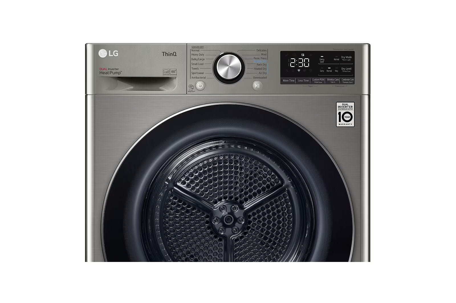 LG - 4.2 cu. Ft Electric Dryer in Grey - DLHC1455P