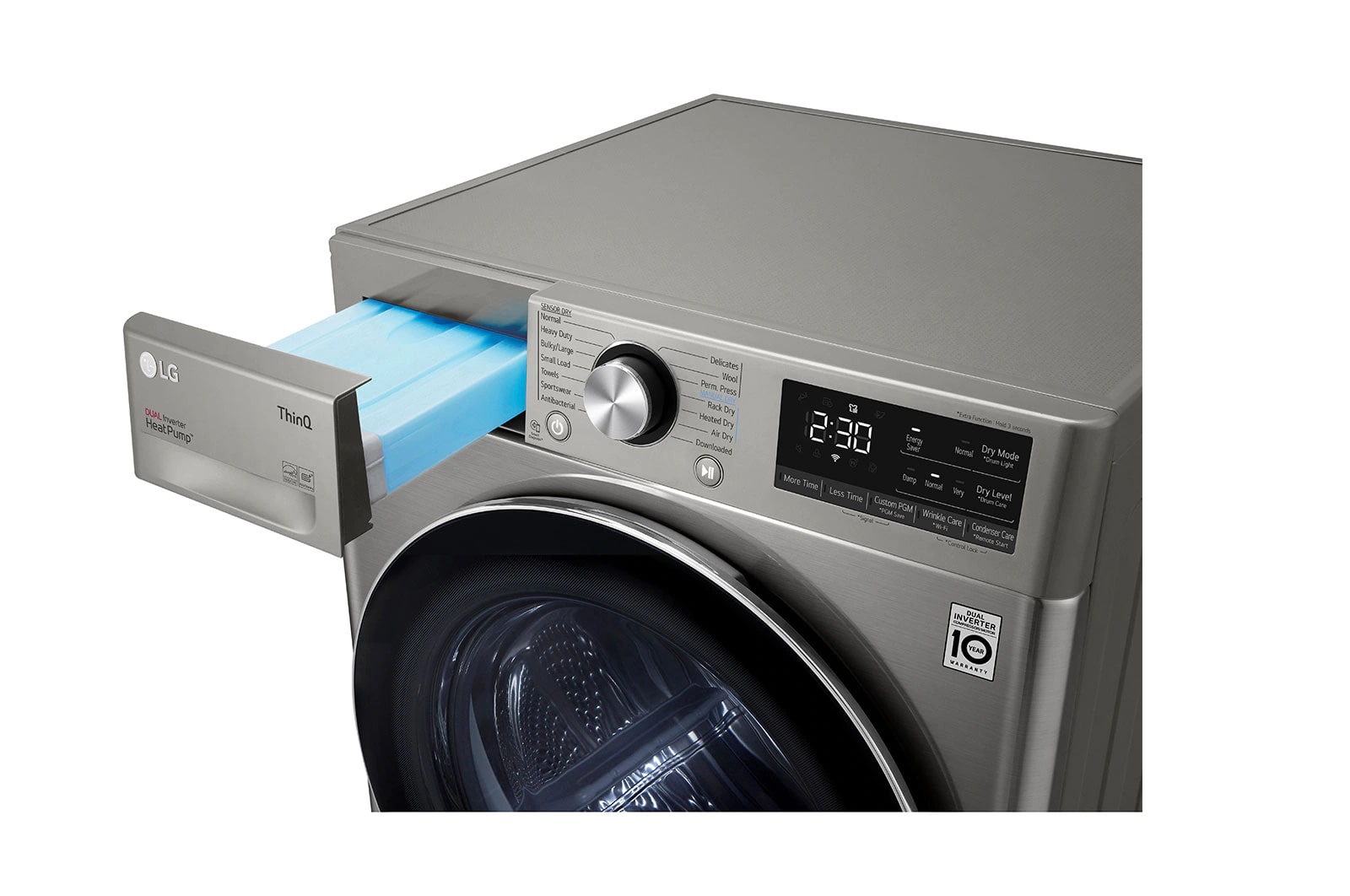 LG - 4.2 cu. Ft Electric Dryer in Grey - DLHC1455P