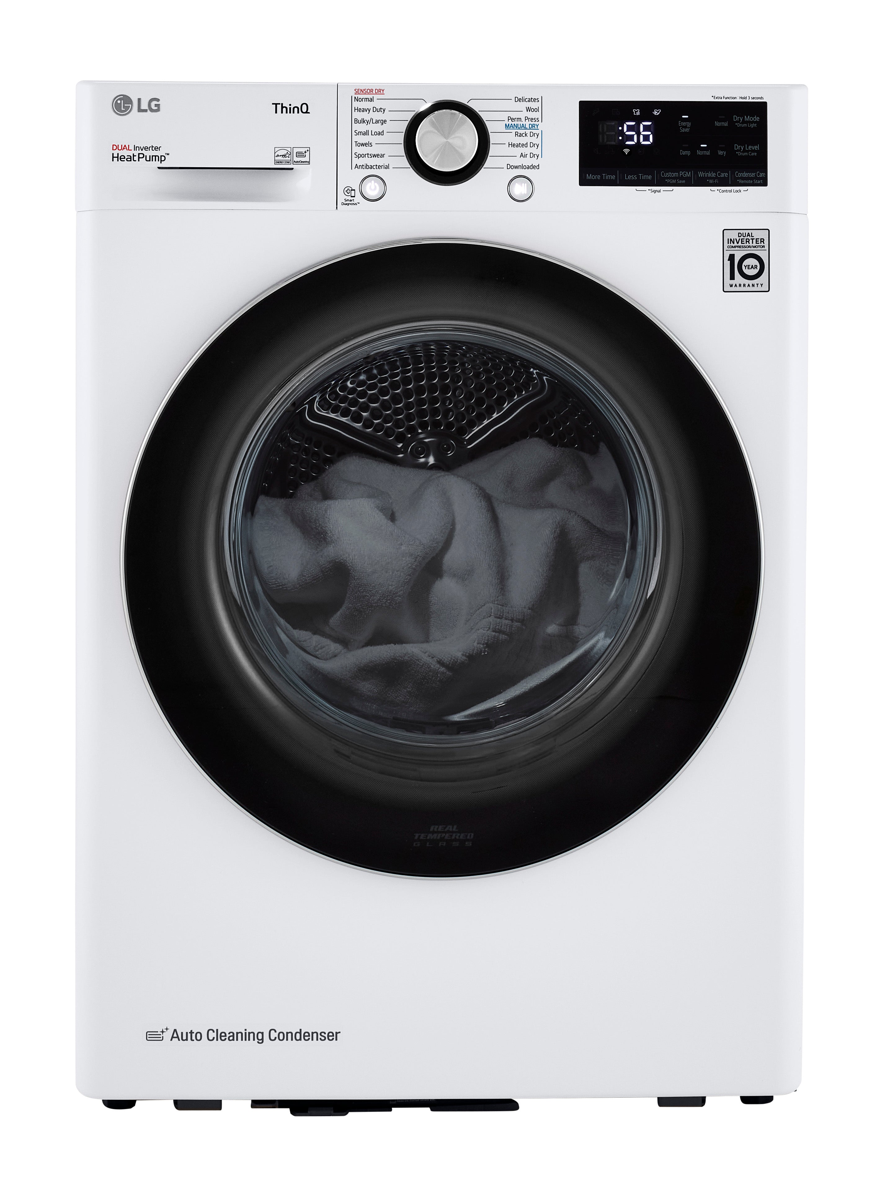 LG - 4.2 cu. Ft Compact Dryer in White - DLHC1455W