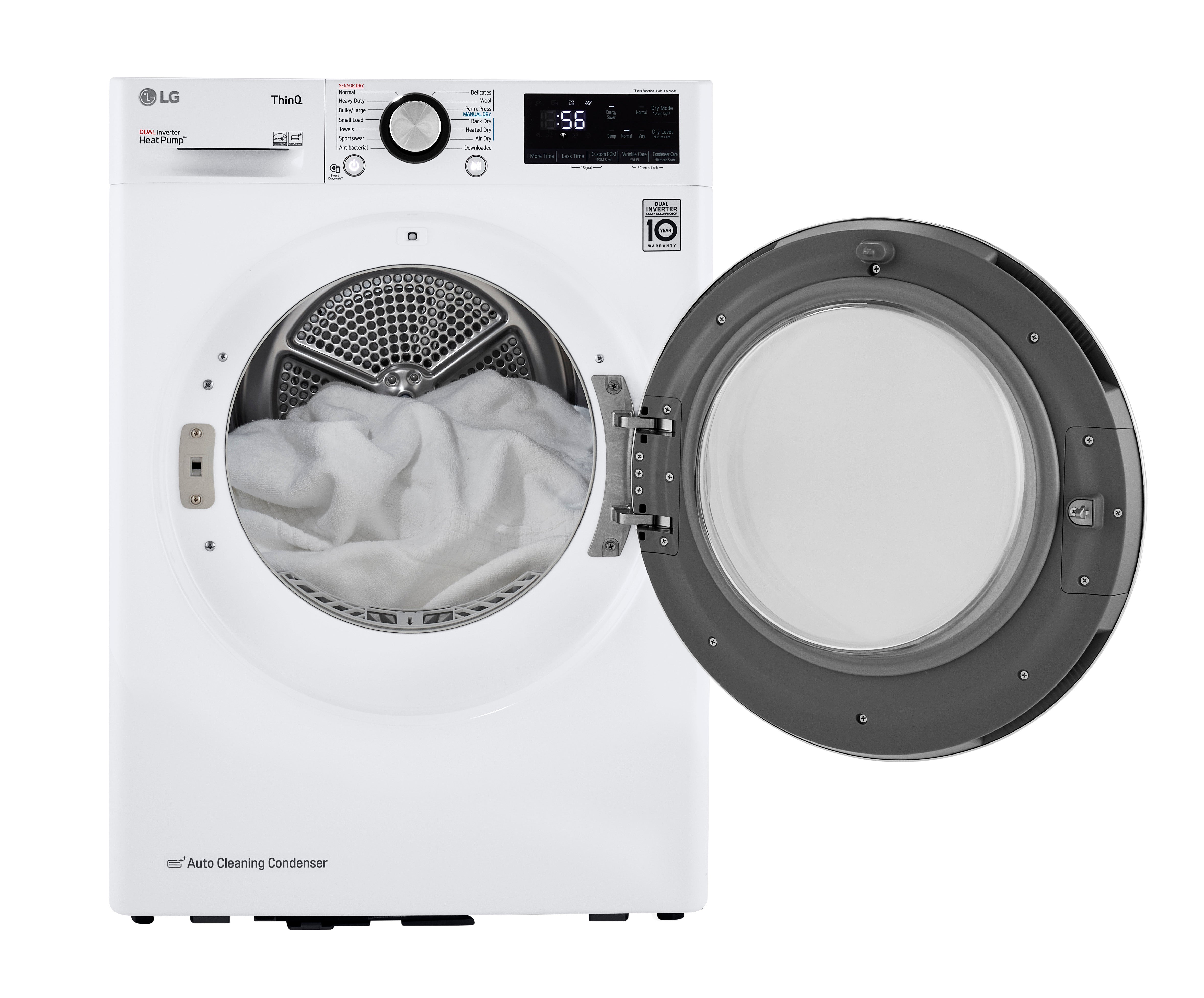 LG - 4.2 cu. Ft Compact Dryer in White - DLHC1455W