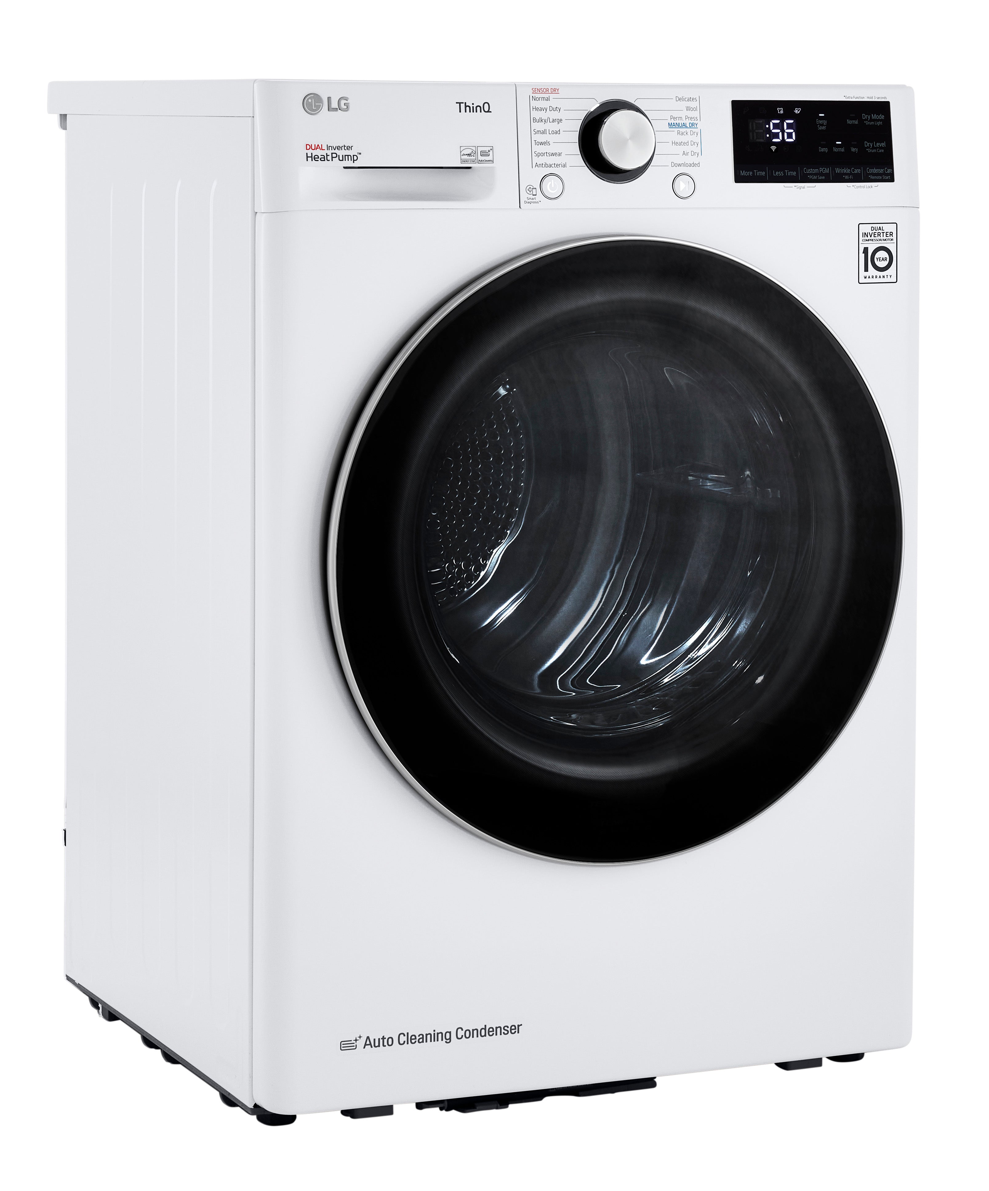 LG - 4.2 cu. Ft Compact Dryer in White - DLHC1455W