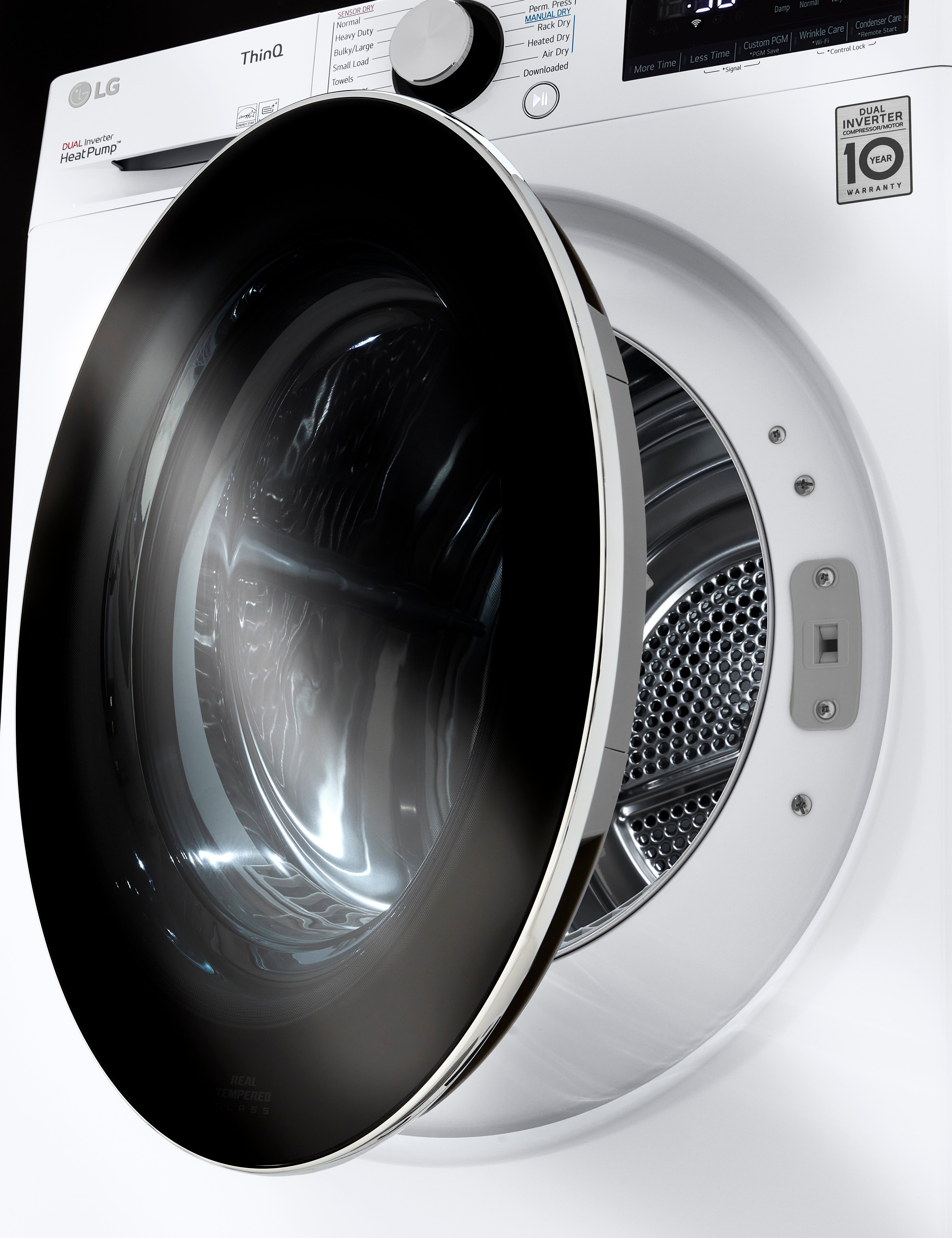 LG - 4.2 cu. Ft Compact Dryer in White - DLHC1455W