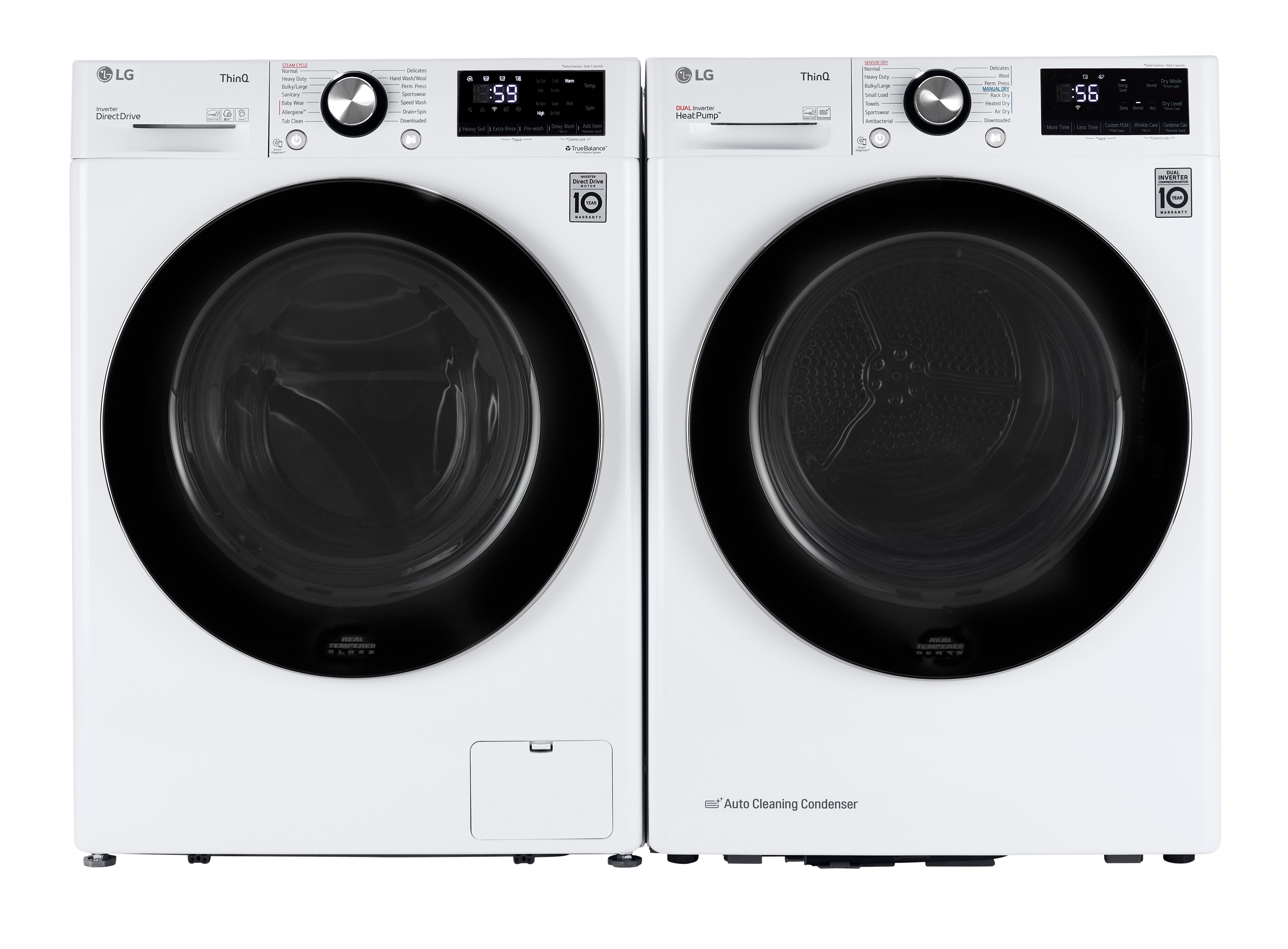 LG - 4.2 cu. Ft Compact Dryer in White - DLHC1455W