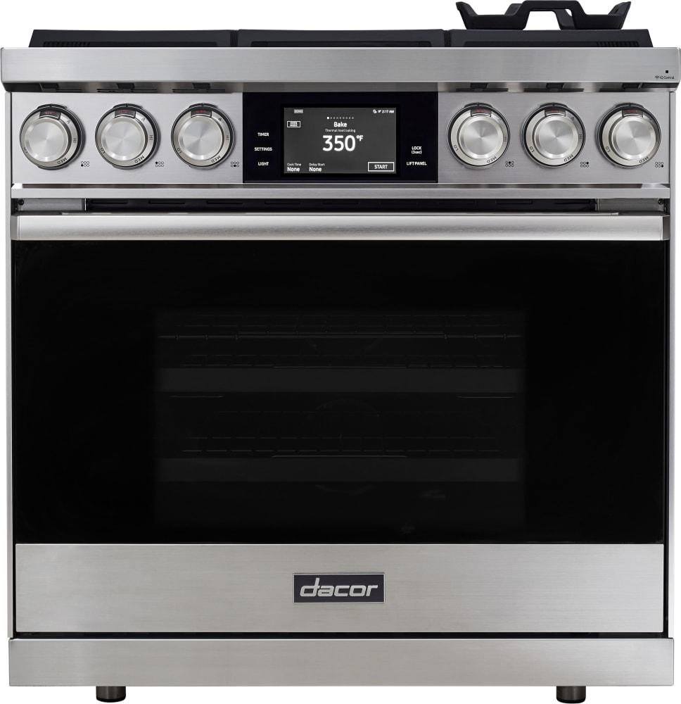 Dacor - 4.8 cu. ft Dual Fuel Natural Gas Range in Stainless - DOP36M86DLS
